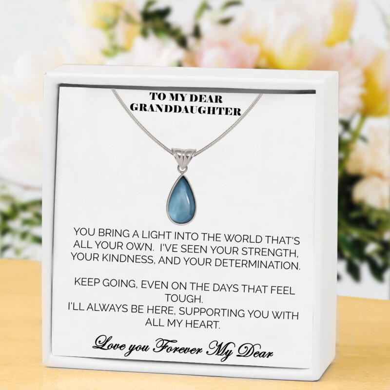 To My Granddaughter Whispering Willow Necklace Grow Brave, Dream Big