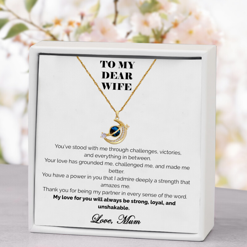 To My Wife Celestial Bond Necklace Written in the Stars