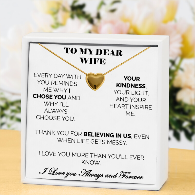 To My Wife Close to My Heart Necklace Always Near
