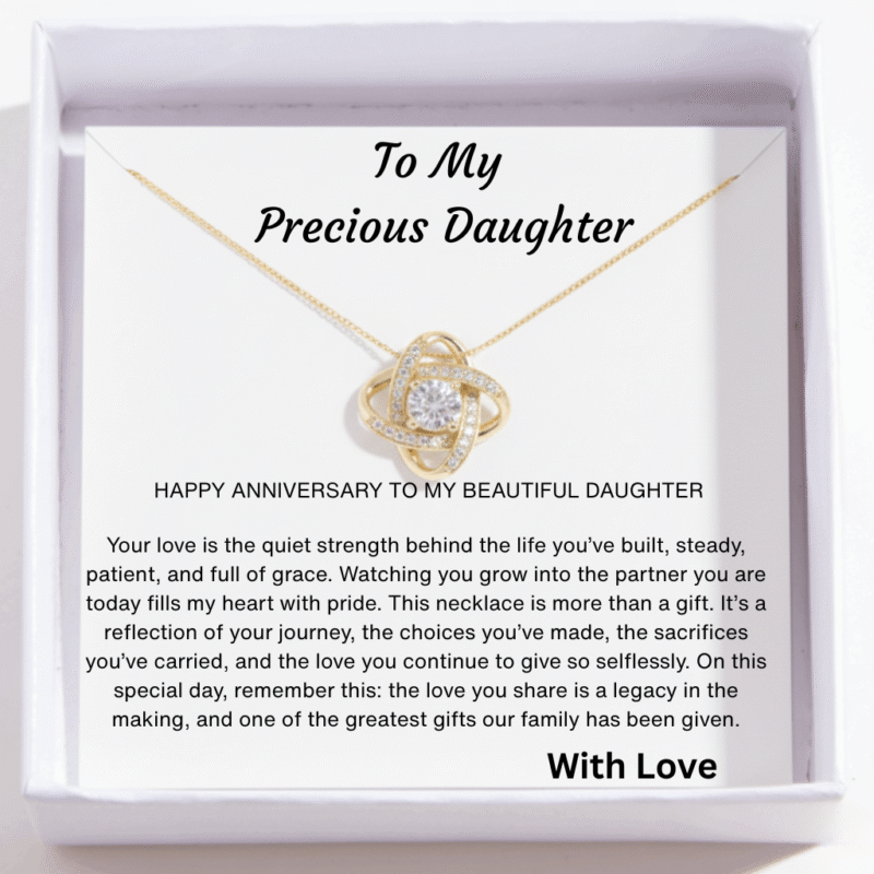 anniversary daughter love knot gold new