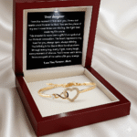 daughter bracelet card wooden