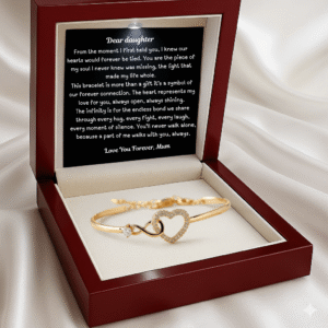 daughter bracelet card wooden